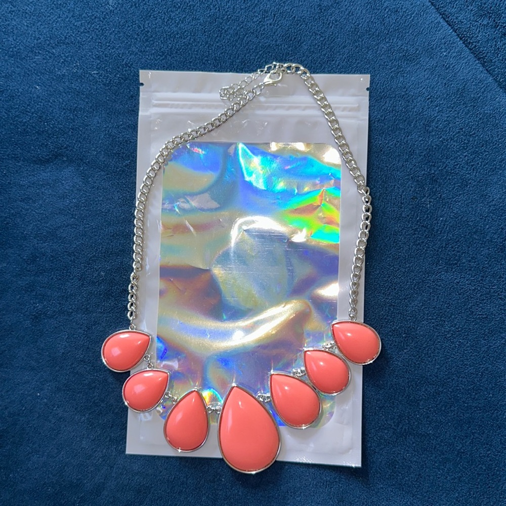 Coral and Silver Necklace